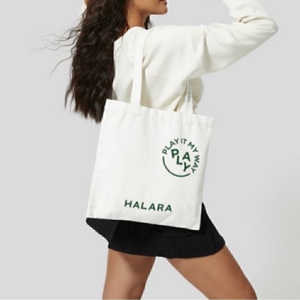 NEW Halara Canvas Tote Bag Play It My Way